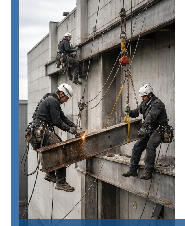 Демонтаж металлоконструкций на высоте в Иркутске под ключ