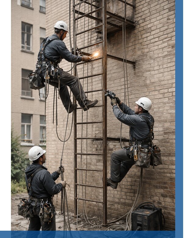 Ремонт пожарной лестницы в Иркутске от 7814 р. | ВЫСОТНИК-Ркт