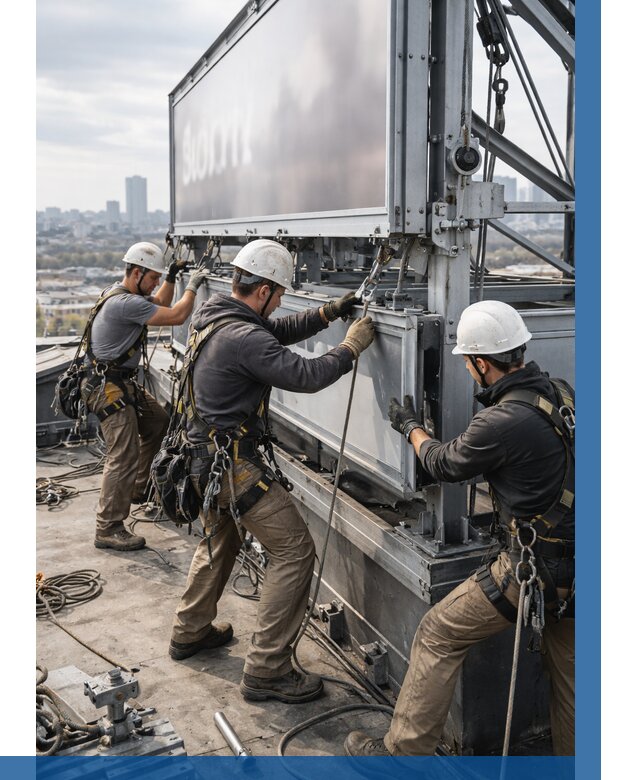 Монтаж крышной рекламной конструкции в Иркутске от 62514 р.|ВЫСОТНИК-Ркт