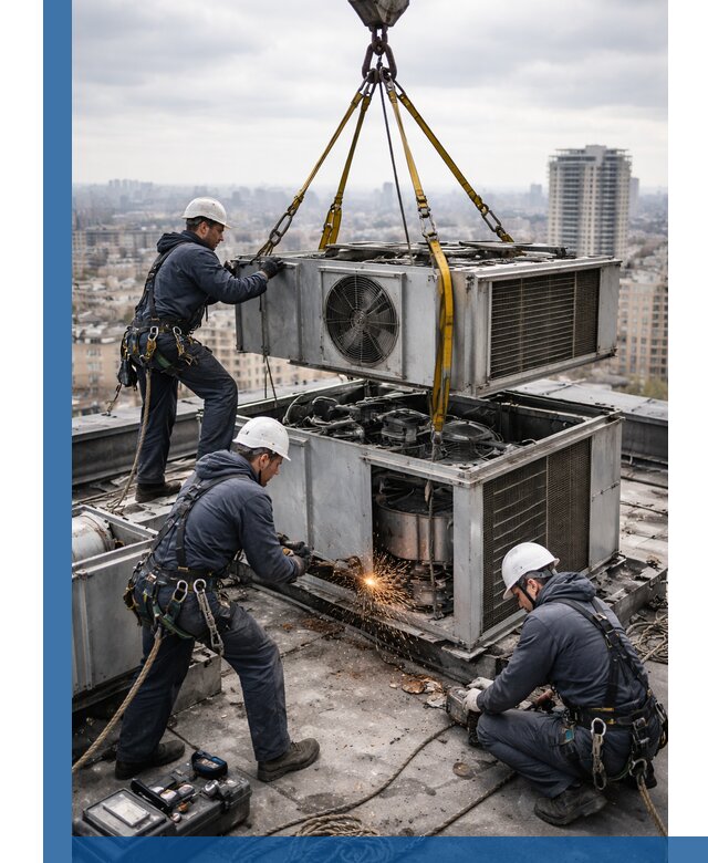 Демонтаж крышной установки в Иркутске любой сложности