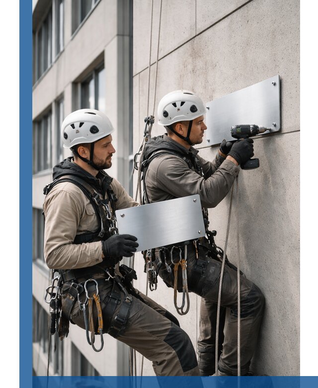 Монтаж табличек и указателей в Иркутске для зданий и сооружений