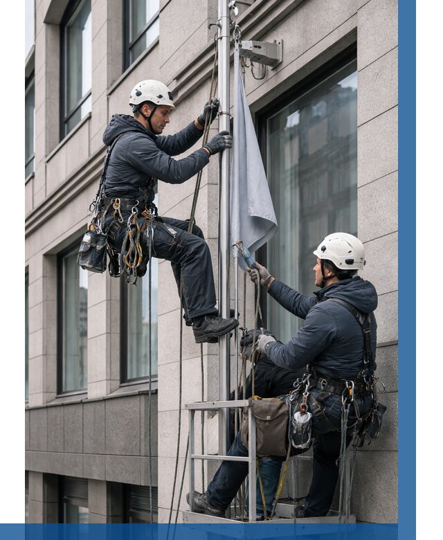 Установка флагов на фасаде в Иркутске от 4689 р. | ВЫСОТНИК-Ркт