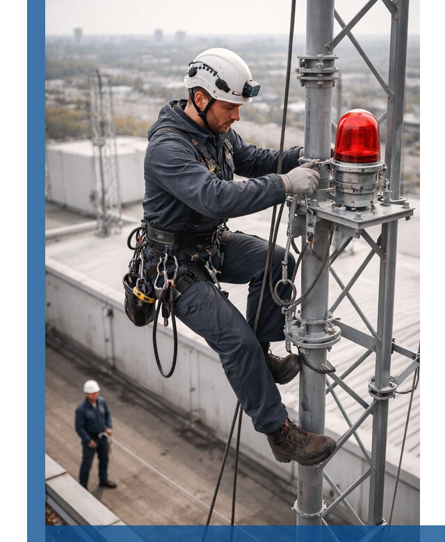 Монтаж заградительных огней и обслуживание объектов в Иркутске
