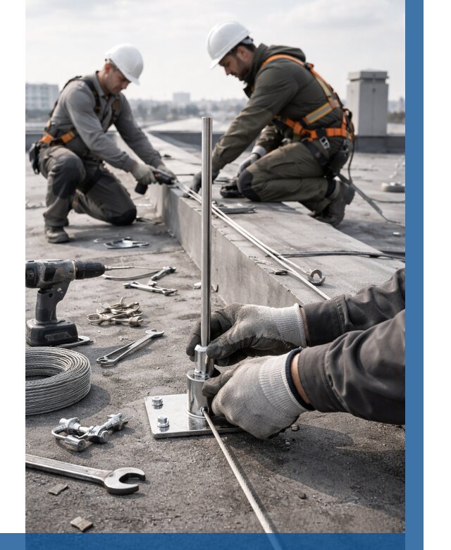 Монтаж молниезащиты на кровле в Иркутске цена от 26048 р. | ВЫСОТНИК-Ркт