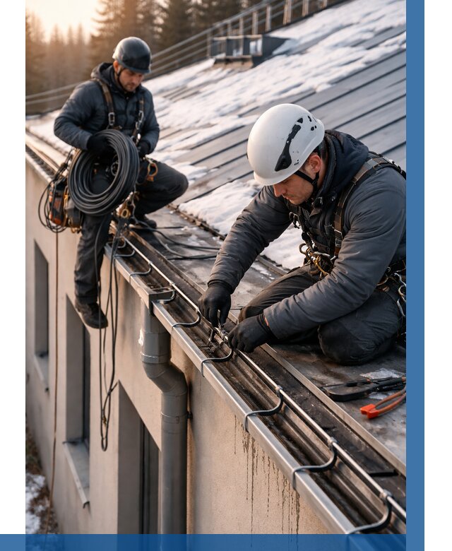Монтаж греющего кабеля на кровле в Иркутске от 469 р. | ВЫСОТНИК-Ркт