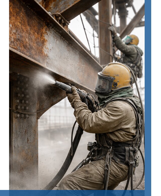 Пескоструйная очистка металлоконструкций в Иркутске по 625 р. ВЫСОТНИК-Ркт