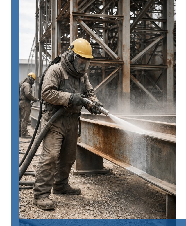 Пескоструйная очистка металлоконструкций в Иркутске промышленная