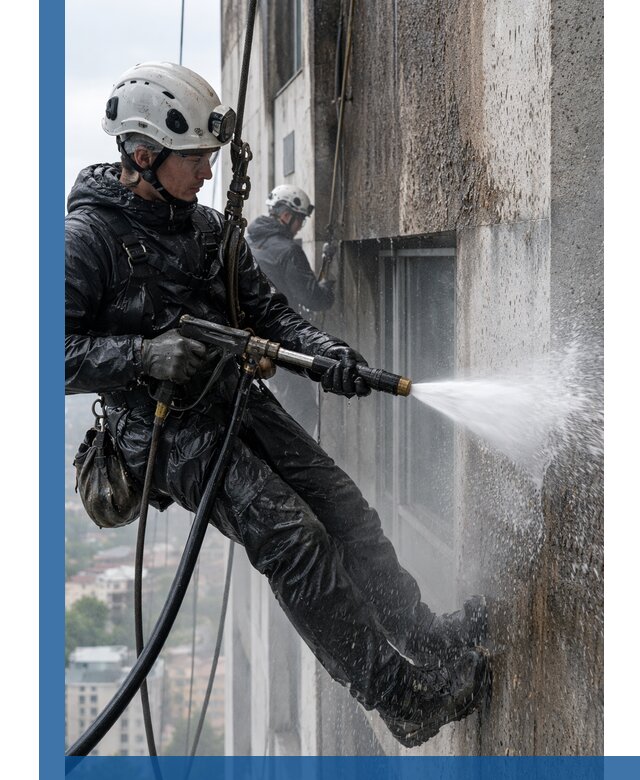 Гидроструйная очистка фасадов и конструкций в Иркутске