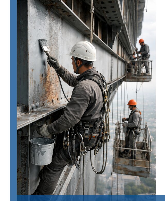 Покраска металлоконструкций на высоте в Иркутске профессионально