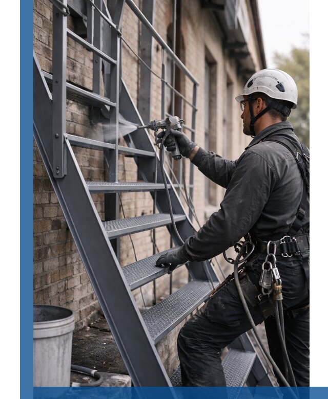 Покраска и антикоррозионная защита пожарных лестниц в Иркутске