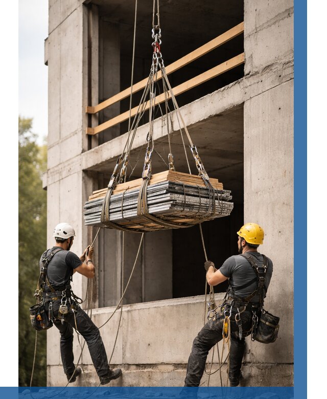 Подъем материала на этаж веревками в Иркутске от 1563 р. | ВЫСОТНИК-Ркт