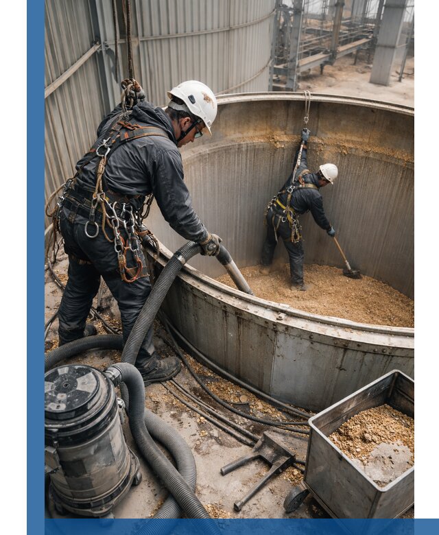 Профессиональная чистка зерновых бункеров в Иркутске с выездом