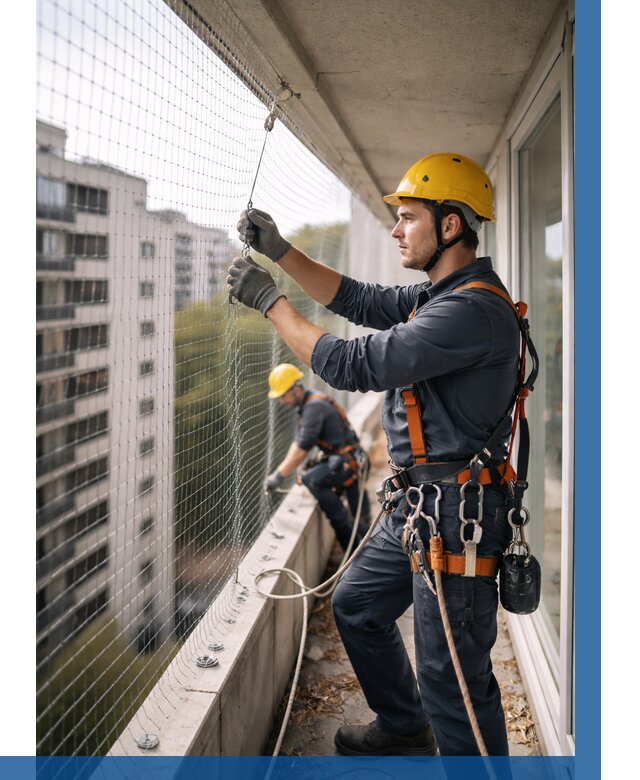 Монтаж сетки от птиц в Иркутске от 4689 р. | ВЫСОТНИК-Ркт